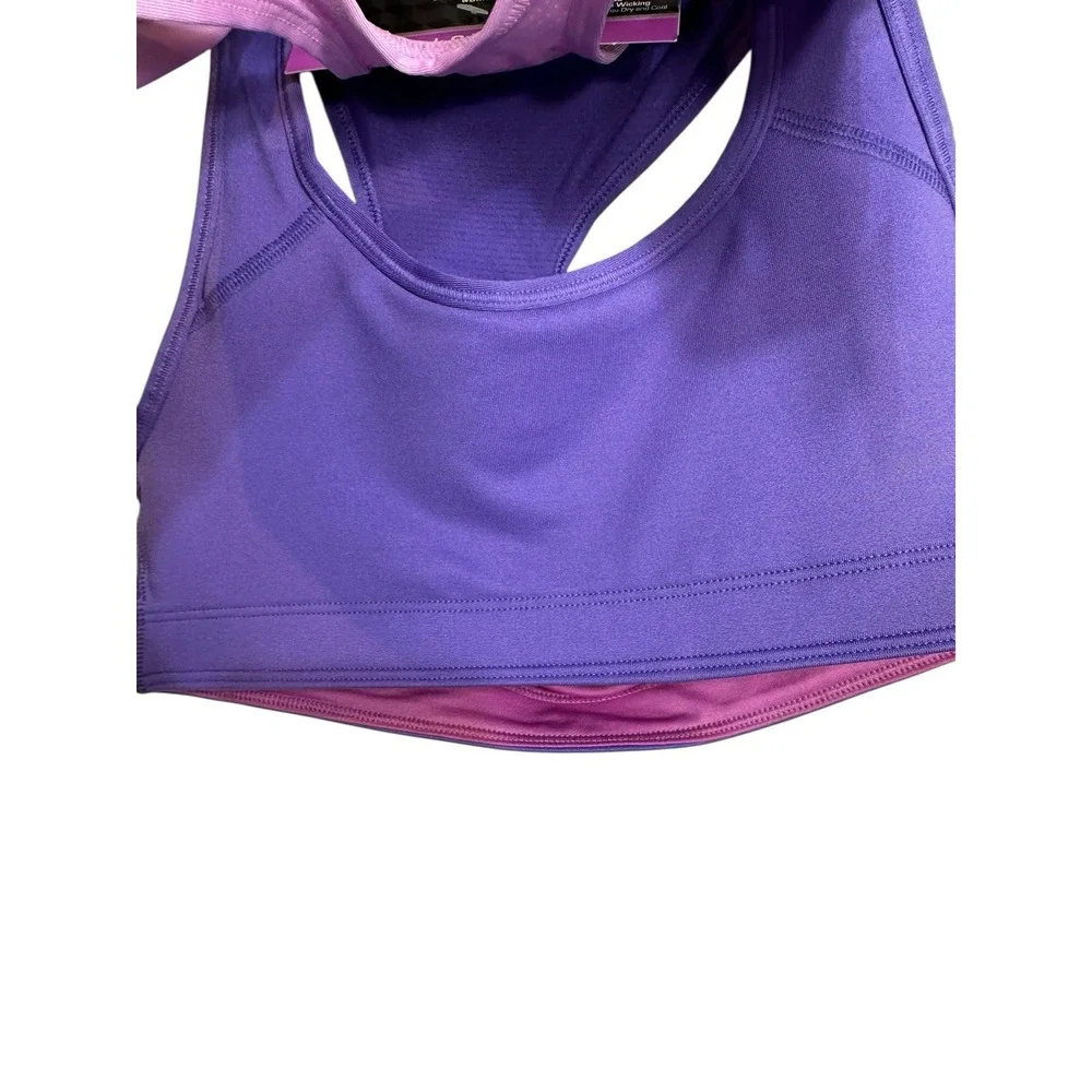 athletic‎ works girls 2 pack sports bras pink & purple size large